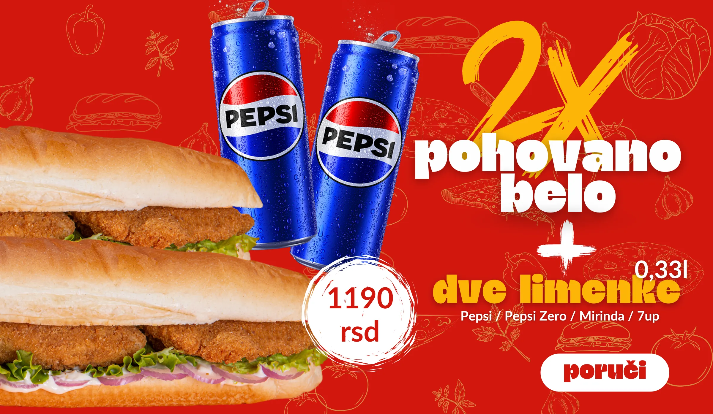 2 x pohovano belo + 2 limenke